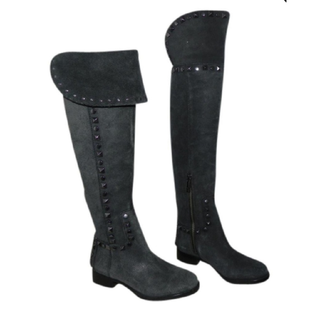 Tory Burch Suede Over the Knee Studded Boots 7.5